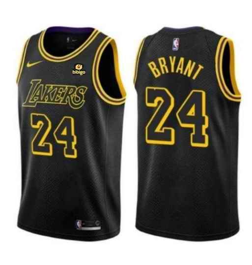 Men's Los Angeles Lakers #24 Kobe Bryant Black Stitched Basketball Jersey