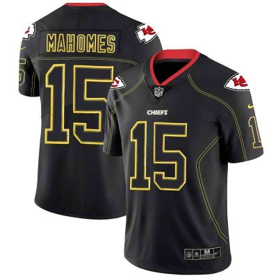 Men's Kansas City Chiefs #15 Patrick Mahomes Black 2018 Lights Out Color Rush Limited Stitched NFL Jersey