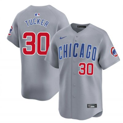 Men's Chicago Cubs #30 Kyle Tucker Grey 2025 Limited Stitched Baseball Jersey