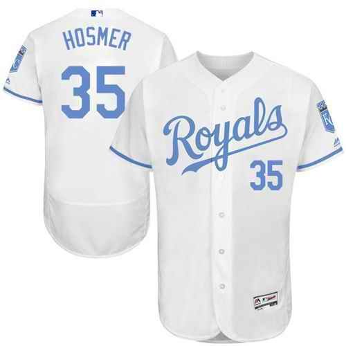 Royals #35 Eric Hosmer White Flexbase Authentic Collection 2016 Father's Day Stitched MLB Jersey