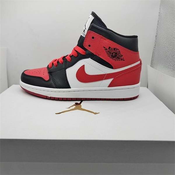 Women's Running Weapon Air Jordan 1 Red/Black/White Shoes 0203