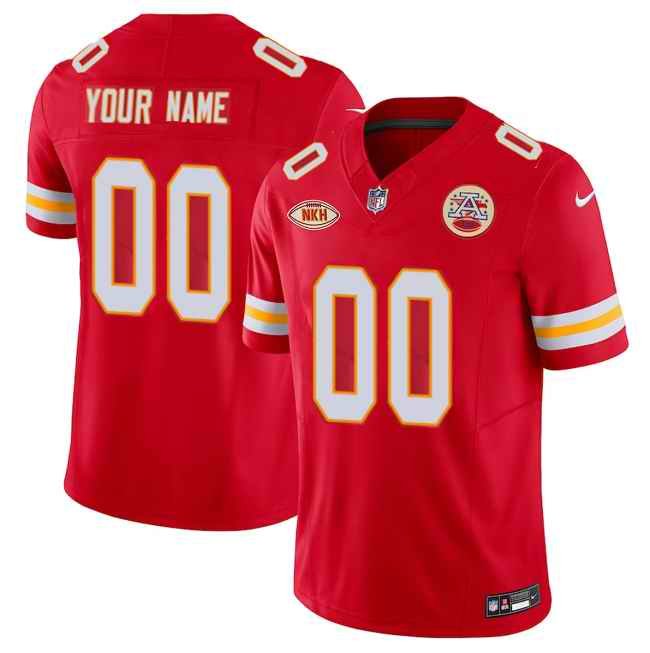 Men's Kansas City Chiefs Active Player Custom Red 2023 F.U.S.E. With NKH Patch Vapor Untouchable Limited Stitched Jersey