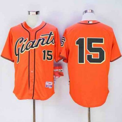 Giants #15 Bruce Bochy Orange Alternate Cool Base Stitched MLB Jersey