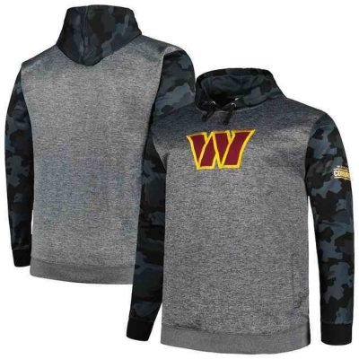 Men's Washington Commanders Heather Charcoal Big & Tall Camo Pullover Hoodie