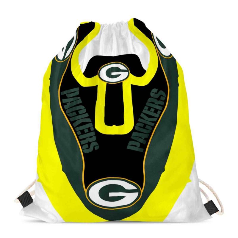 Green Bay Packers Drawstring Backpack sack / Gym bag 18 x 14 004