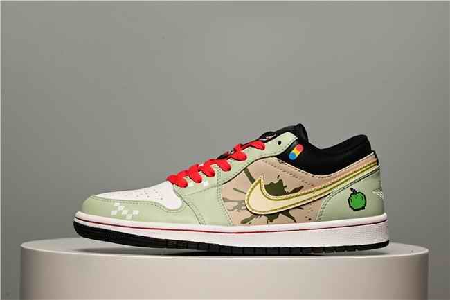 Men's Running Weapon Air Jordan 1 Low Green Shoes 0564