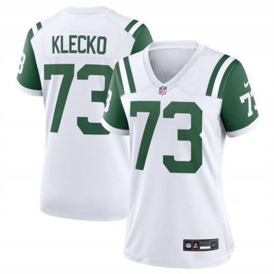 Women's New York Jets #73 Joe Klecko White Classic Alternate Stitched Jersey(Run Small)