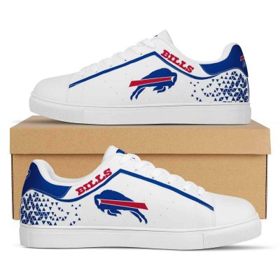 Women's Buffalo Bills Low Top Leather Sneakers 002