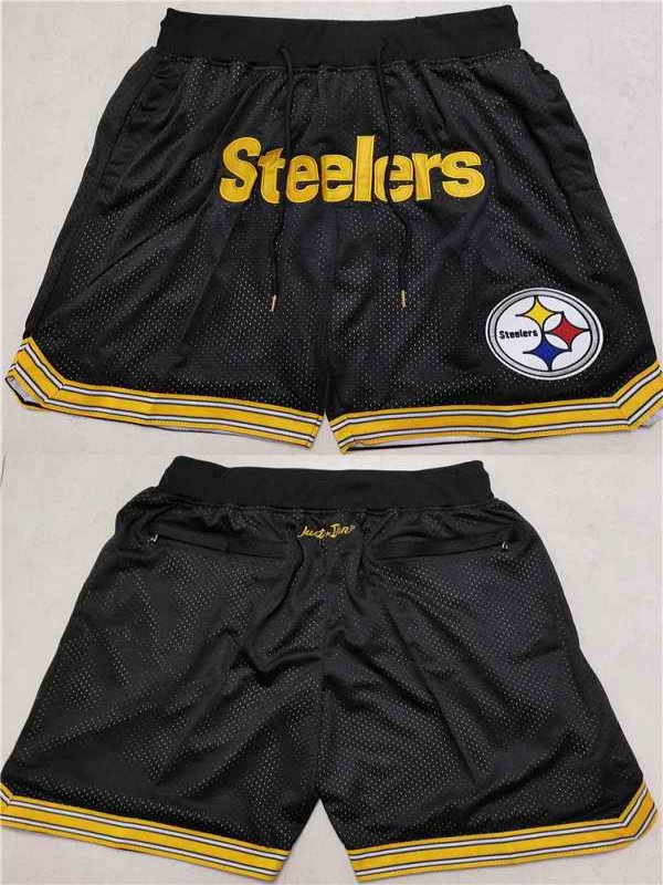 Men's Pittsburgh Steelers Black Shorts (Run Small)