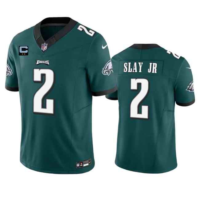 Men's Philadelphia Eagles #2 Darius Slay JR Green 2023 F.U.S.E. With 2-Star C Patch Vapor Untouchable Limited Stitched Football Jersey