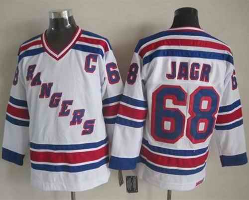 Rangers #68 Jaromir Jagr White CCM Throwback Stitched NHL Jersey