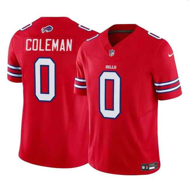 Men's Buffalo Bills #0 Keon Coleman Red 2024 Draft F.U.S.E. Vapor Untouchable Limited Stitched Football Jersey