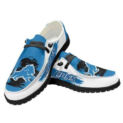 Women's Detroit Lions Loafers Lace Up Shoes 001 (Pls check description for details)