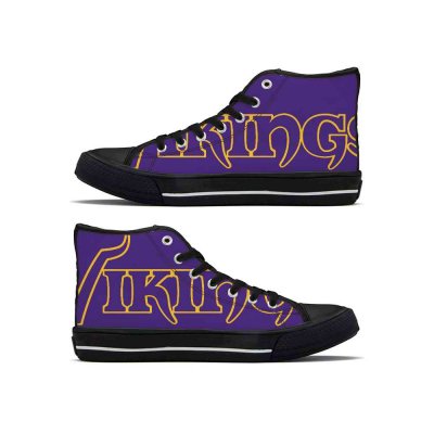 Women's Minnesota Vikings High Top Canvas Sneakers 001