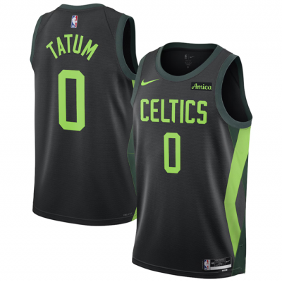 Men's Boston Celtics #0 Jayson Tatum Black 2024/25 City Edition Stitched Basketball Jersey