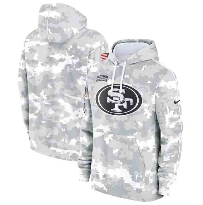 Youth San Francisco 49ers 2024 White/Gray Salute To Service Pullover Hoodie