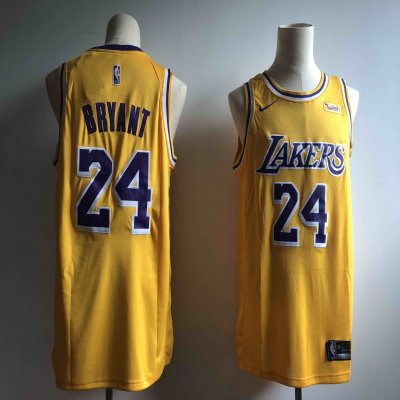 Men's Los Angeles Lakers #24 Kobe Bryant Gold 2018/19 Icon Edition Swingman Stitched NBA Jersey