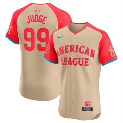 Men's American League #99 Aaron Judge Cream 2024 All-Star Elite Stitched Baseball Jersey