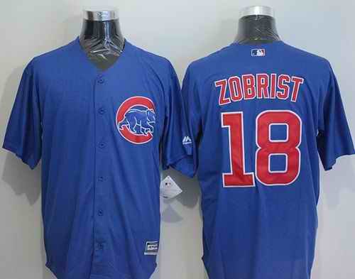 Cubs #18 Ben Zobrist Blue New Cool Base Stitched MLB Jersey