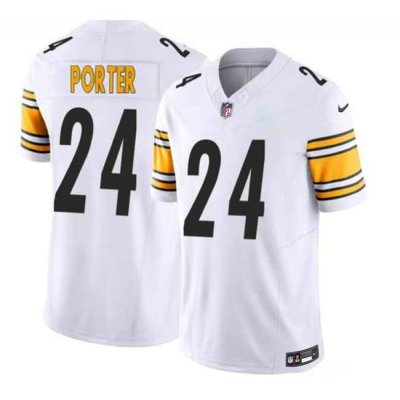 Men's Pittsburgh Steelers #24 Joey Porter Jr.  White 2023 F.U.S.E. Vapor Untouchable Limited Stitched Jersey