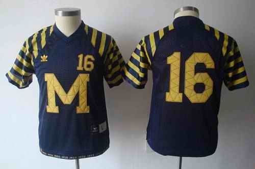 Wolverines #16 Denard Robinson Blue Under The Lights Stitched Youth NCAA Jersey