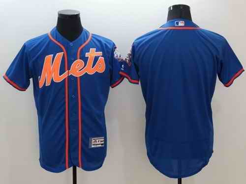 Mets Blank Blue Flexbase Authentic Collection Stitched MLB Jersey