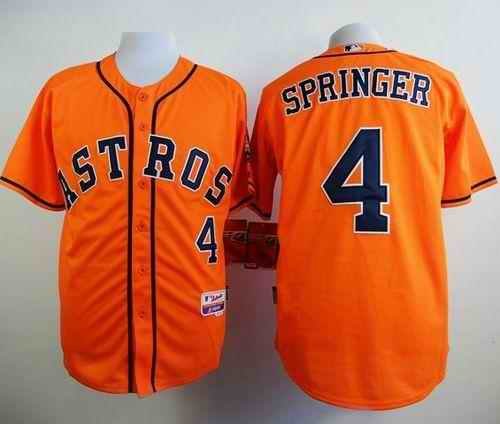 Astros #4 George Springer Orange Cool Base Stitched MLB Jersey