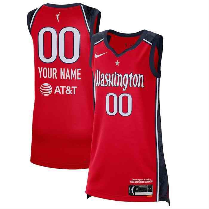 Men's Washington Mystics Active Player Custom Red Stitched Basketball Jersey