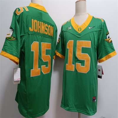 Men's Oregon Ducks #15 Tez Johnson Green 2024  F.U.S.E. Stitched Jersey