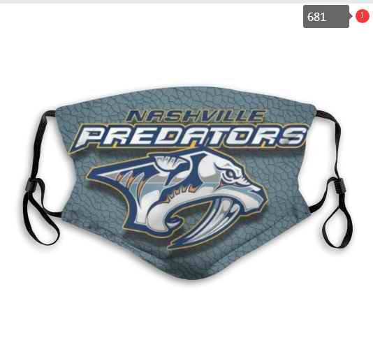 Nashville Predators Face Mask 005 Filter Pm2.5 (Pls check description for details)