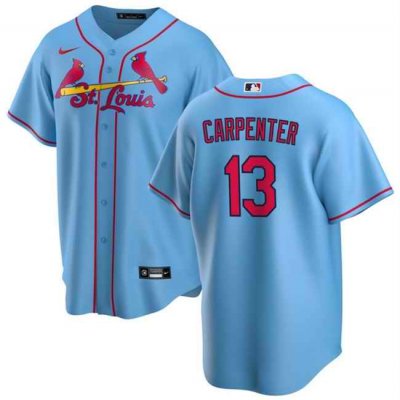 Men's St. Louis Cardinals #13 Matt Carpenter Blue Cool Base Stitched Jersey