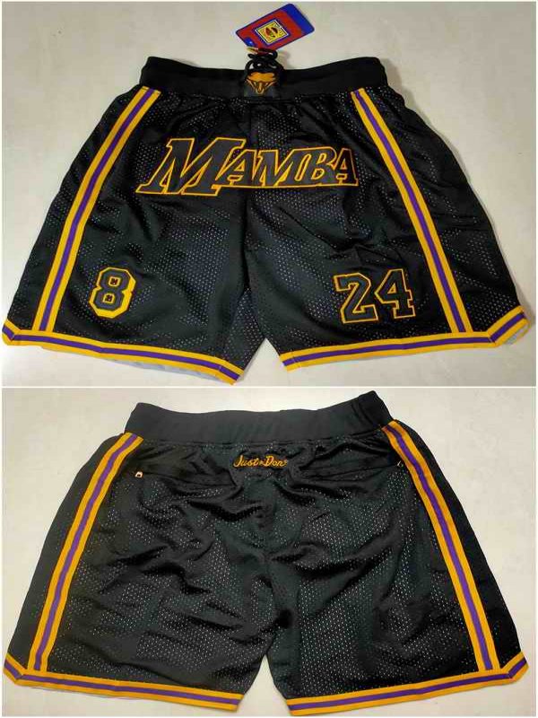 Men's Los Angeles Lakers Black 'Mamba' Shorts (Run Small)