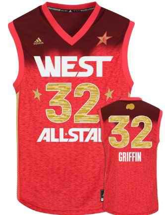 2012 All Star Clippers #32 Blake Griffin Red Stitched NBA Jersey