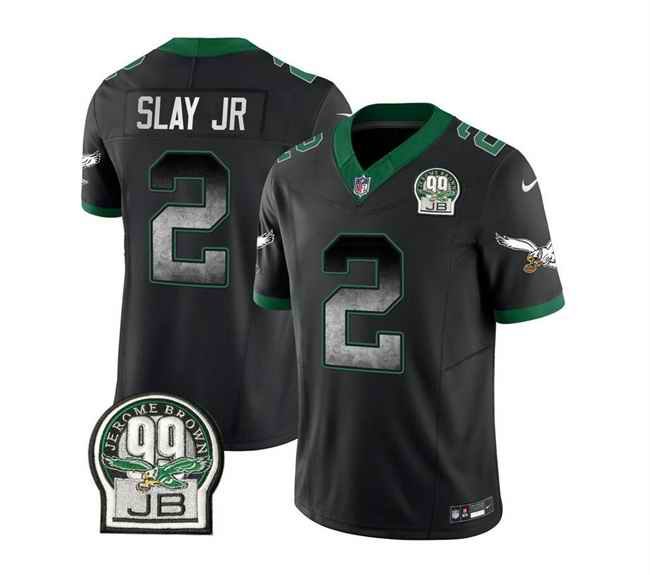 Men's Philadelphia Eagles #2 Darius Slay JR Black 2023 F.U.S.E. Throwback Vapor Untouchable Limited Stitched Football Jersey