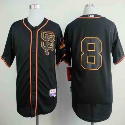 Giants #8 Hunter Pence Black Alternate Cool Base Stitched MLB Jersey