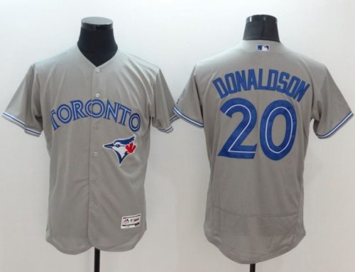 Blue Jays #20 Josh Donaldson Grey Flexbase Authentic Collection Stitched MLB Jersey