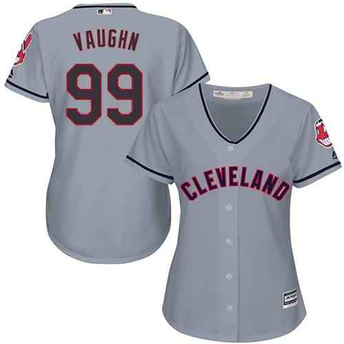 Indians #99 Ricky Vaughn Grey Women's Road Stitched MLB Jersey