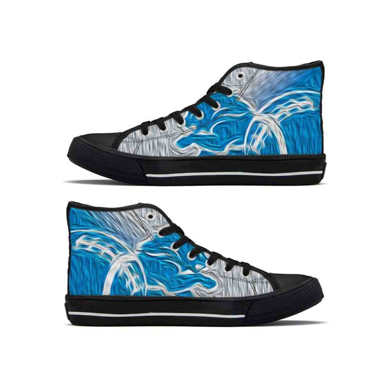 Women's Detroit Lions High Top Canvas Sneakers 002