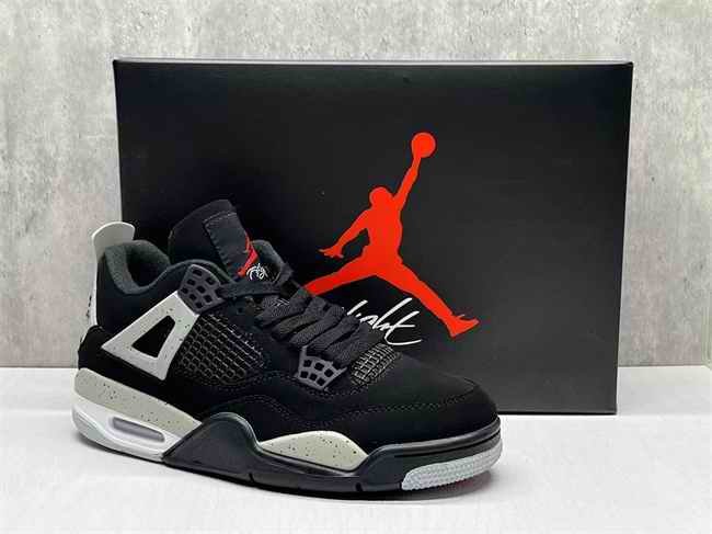 Men's Hot Sale Running weapon Air Jordan 4 Black Shoes 0206