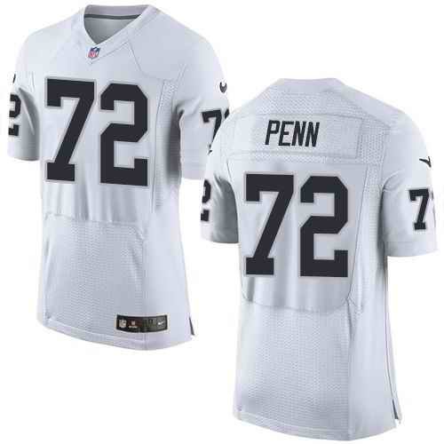 Nike Raiders #72 Donald Penn White Men's Stitched NFL New Elite Jersey