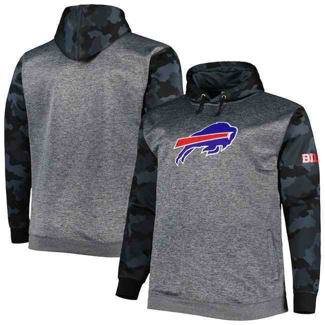 Men's Buffalo Bills Heather Charcoal Big & Tall Camo Pullover Hoodie