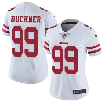 Women's NFL San Francisco 49ers #99 DeForest Buckner White Vapor Untouchable Limited Stitched Jersey'Run Small)