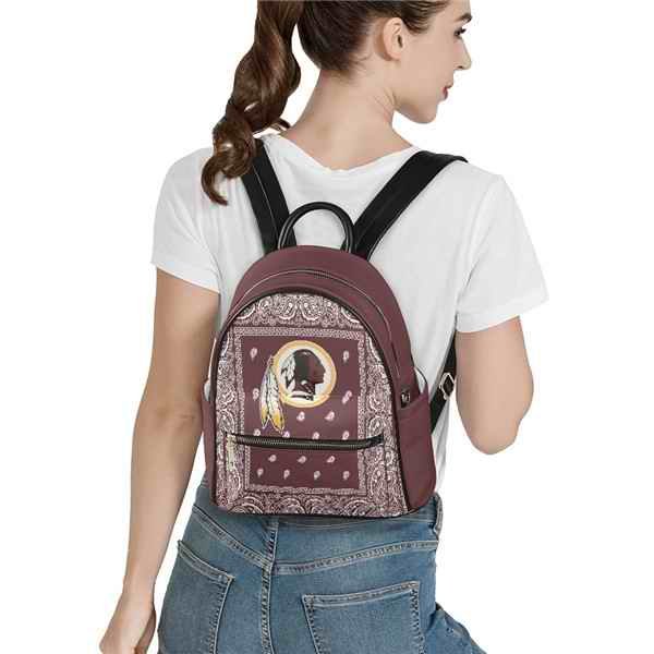 Washington Commanders PU Leather Casual Backpack 001