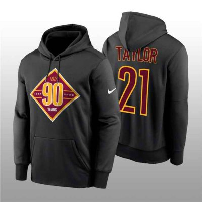 Men's Washington Commanders #21 Sean Taylor Black 90th Anniversary Performance Pullover Hoodie