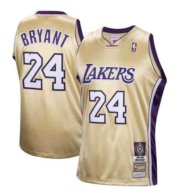 Men's Los Angeles Lakers #24 Kobe Bryant Gold Stitched Jersey