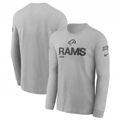 Men's Los Angeles Rams 2024 Gray Salute To Service Long Sleeve T-Shirt