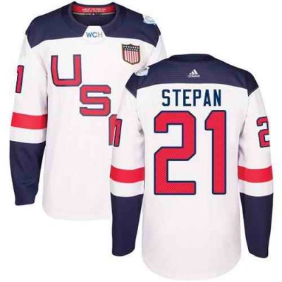 Team USA #21 Derek Stepan White 2016 World Cup Stitched NHL Jersey