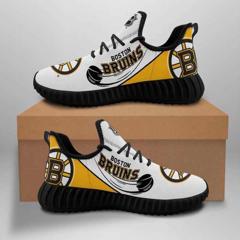 Men's Boston Bruins Mesh Knit Sneakers/Shoes 005