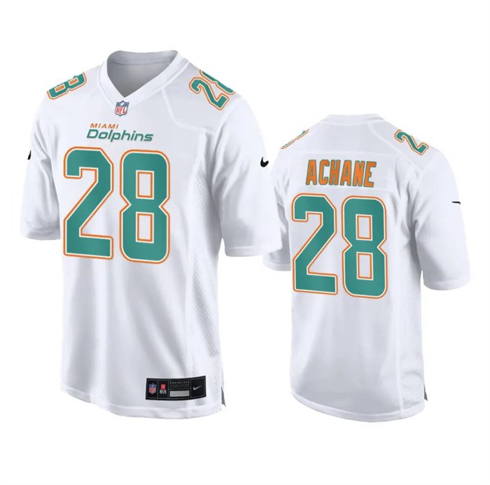 Men's Miami Dolphins #28 De'Von Achane White Fashion Vapor Untouchable Stitched Football Jersey