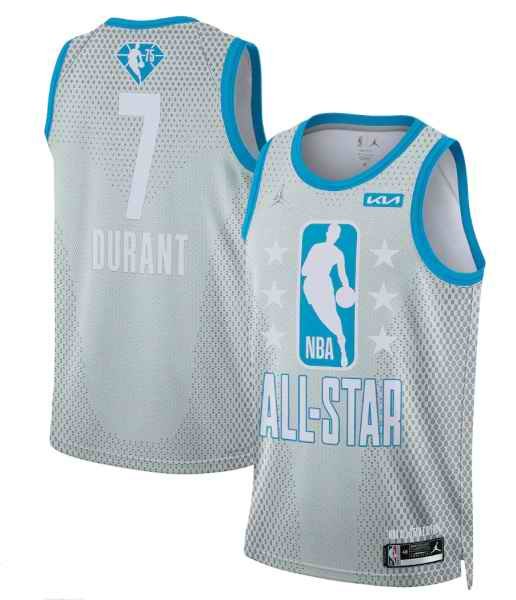 Men's 2022 All-Star #7 Kevin Durant Gray  Stitched Basketball Jersey